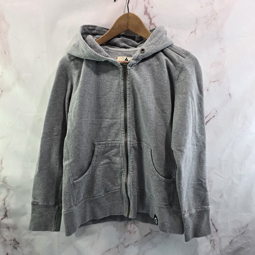 American Giant Jacket Womens Large Light Gray Sweatshirt Zip Hooded Heavyweight
